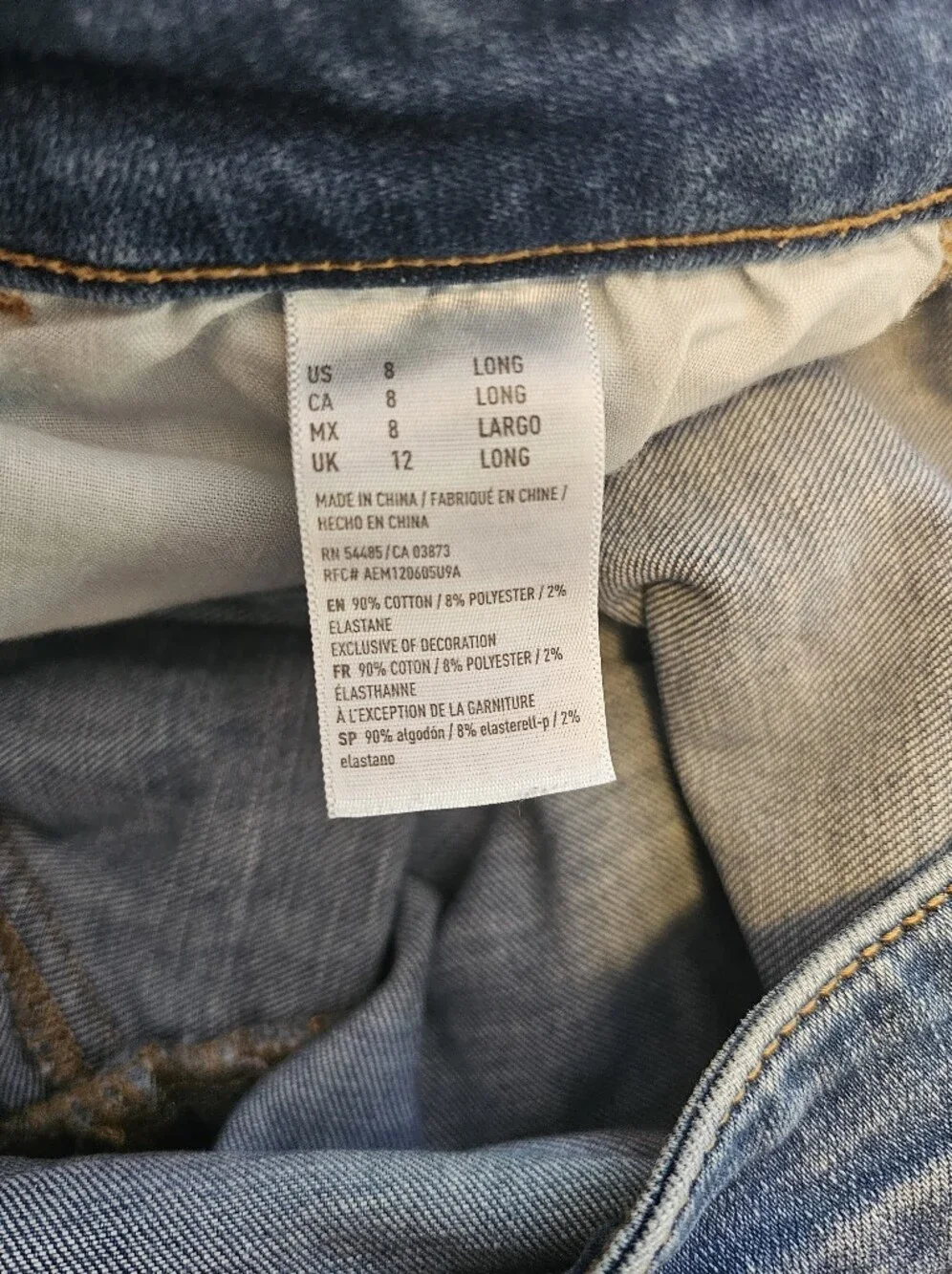 American Eagle Super Stretch X Women's Medium Wash Skinny Jeans Size 8 LONG - Picture 3 of 5